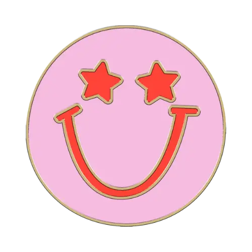 Furei Moodies Collar Charm - Pink Smiley